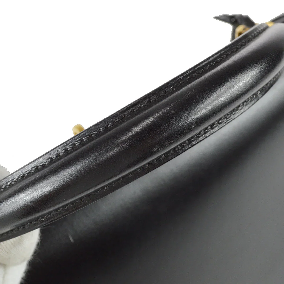 Hermes * 2004 Kelly 32 Guilloche Sellier Black Box Calf - Image 4