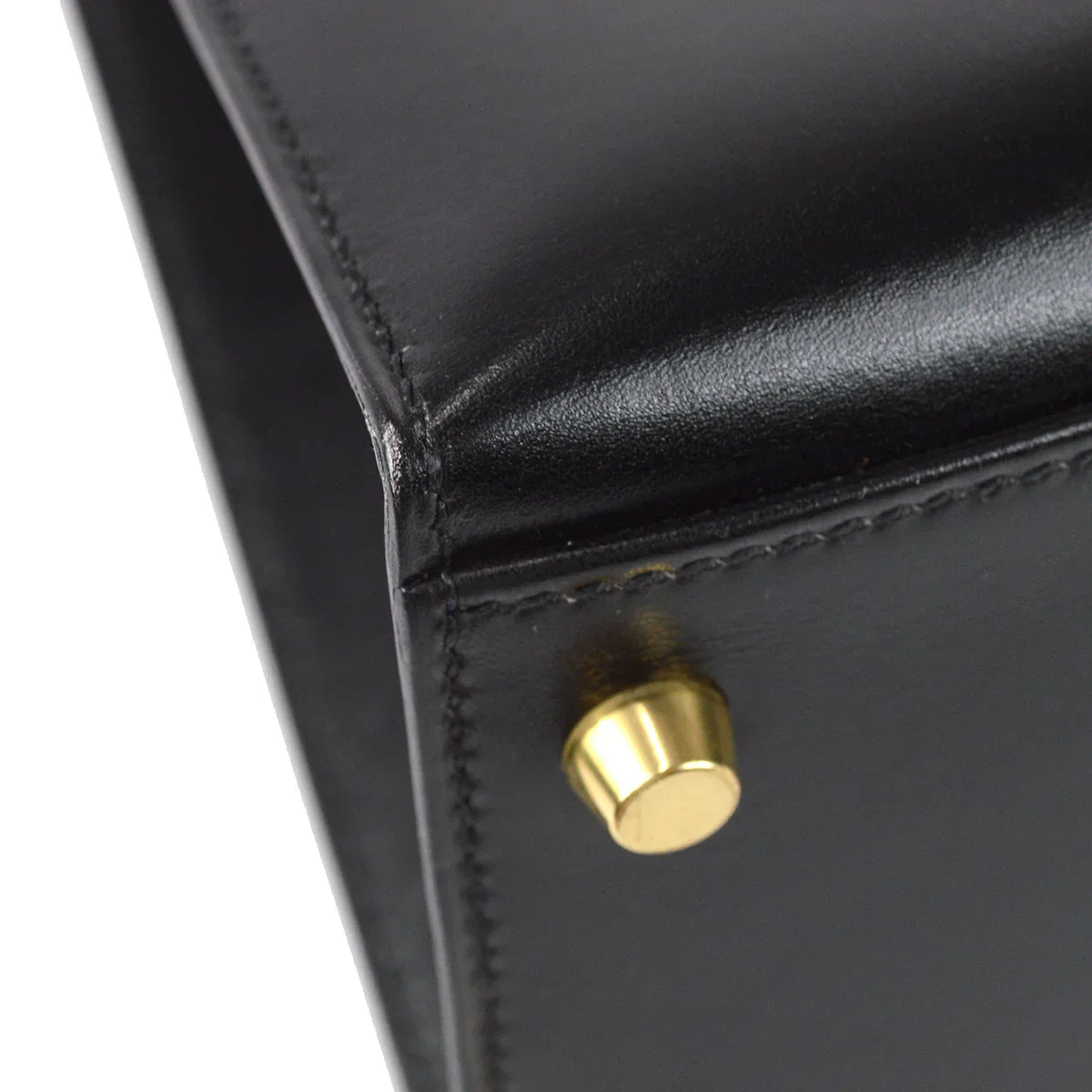 Hermes * 2004 Kelly 32 Guilloche Sellier Black Box Calf - Image 5