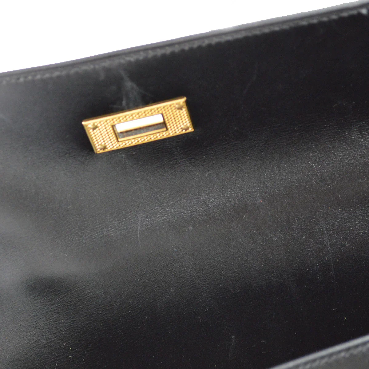 Hermes * 2004 Kelly 32 Guilloche Sellier Black Box Calf - Image 9
