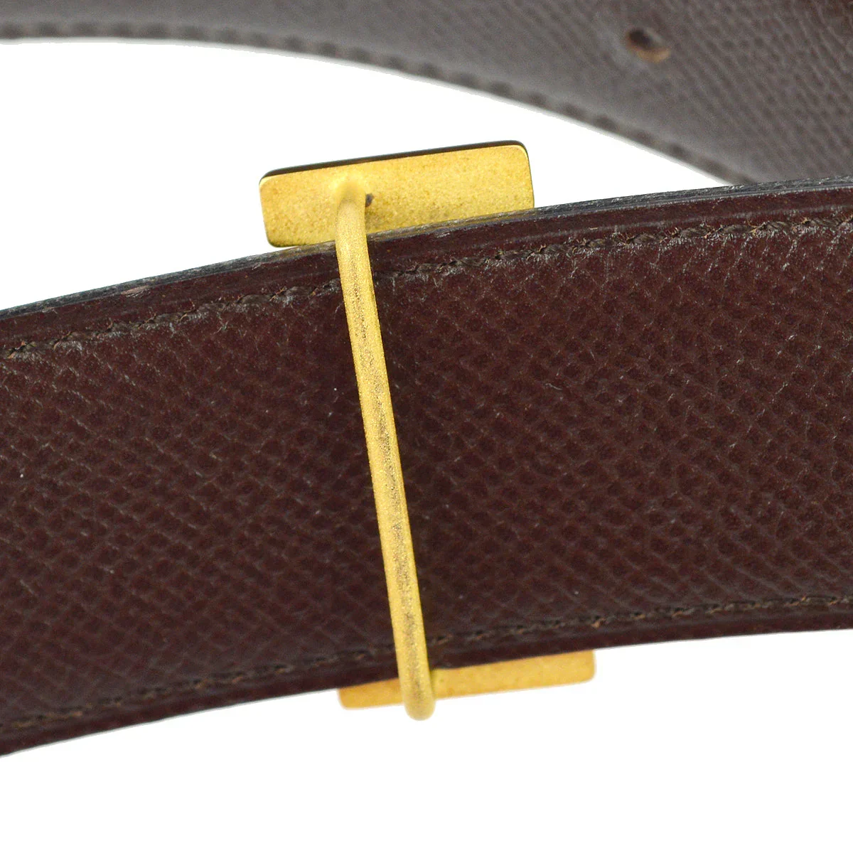 Hermes 1998 Black Box Calf Constance Reversible Belt #70 Small Good - Image 6