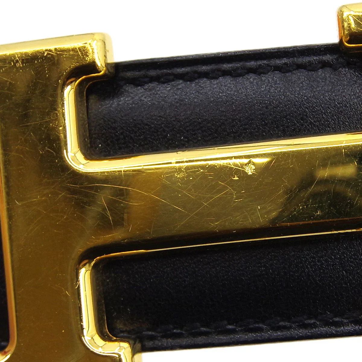 Hermes 1998 Black Box Calf Constance Reversible Belt #70 Small Good - Image 9