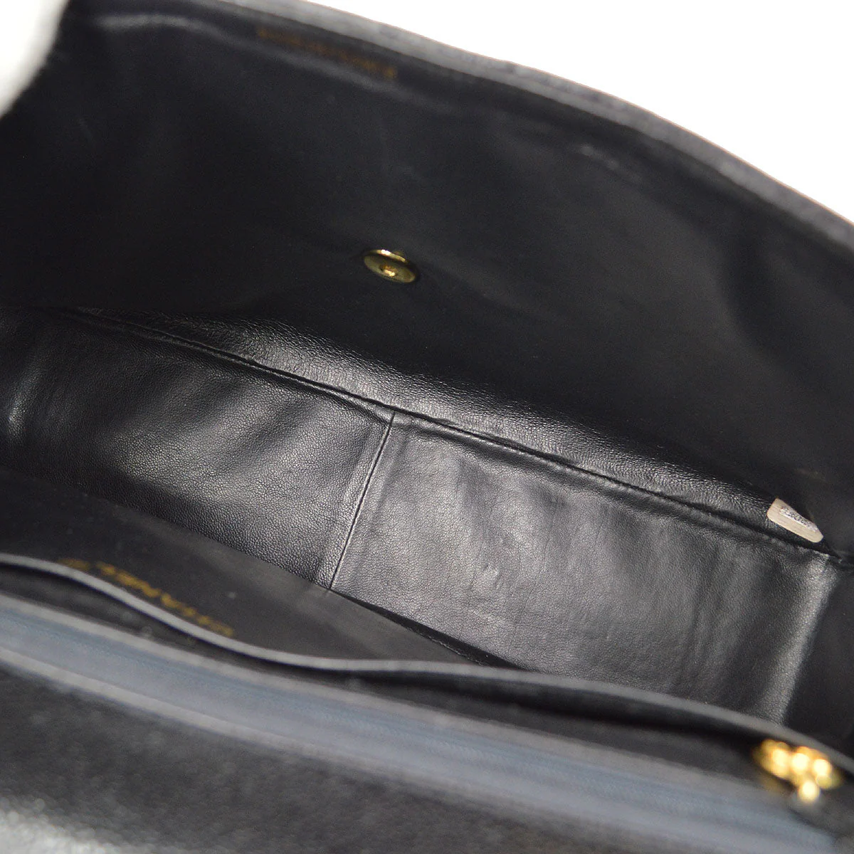 CHANEL 1991-1994 Black Caviar Chevron Classic Flap Bag Maxi - Image 10