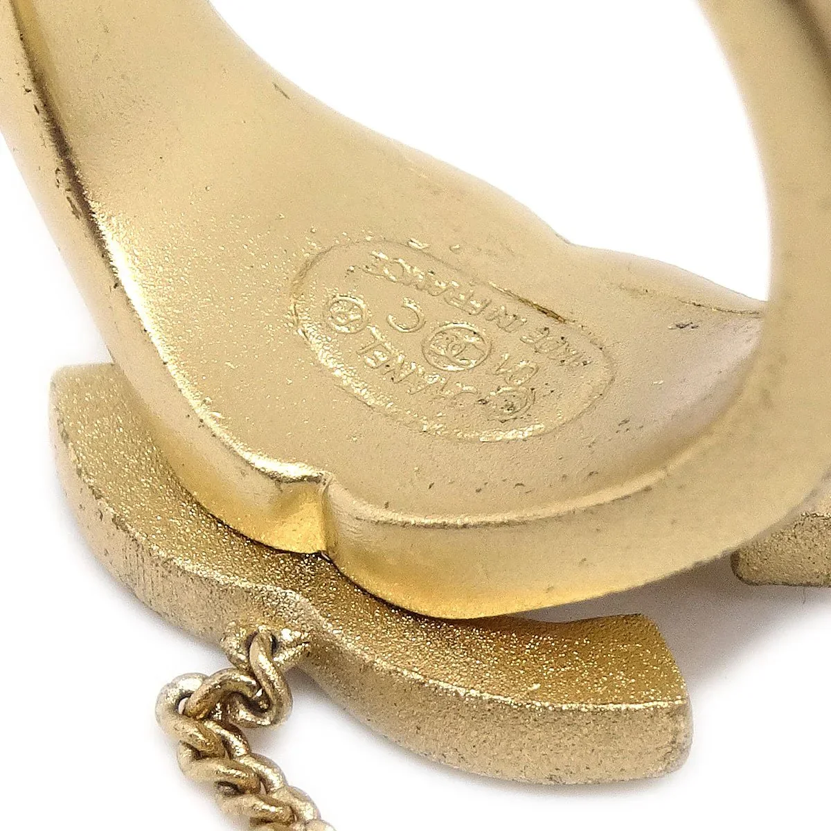 CHANEL 2001 Cruise Crystal & Gold CC Ring #52 and Logo Bangle Set - Image 4