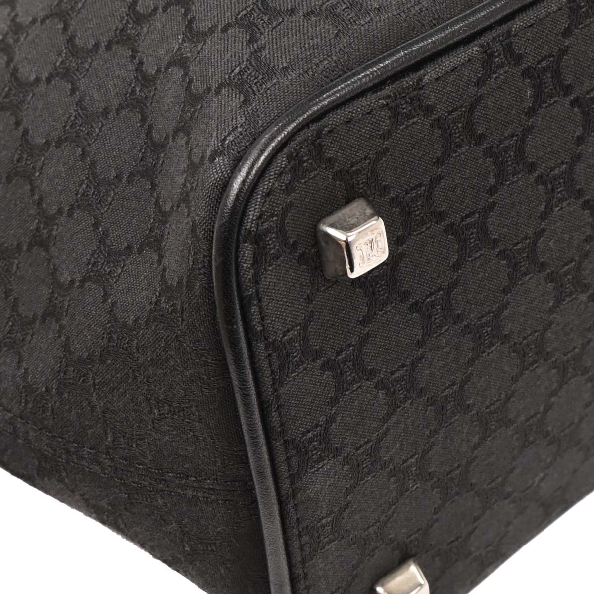 Celine Black Canvas Macadam Handbag - Image 4