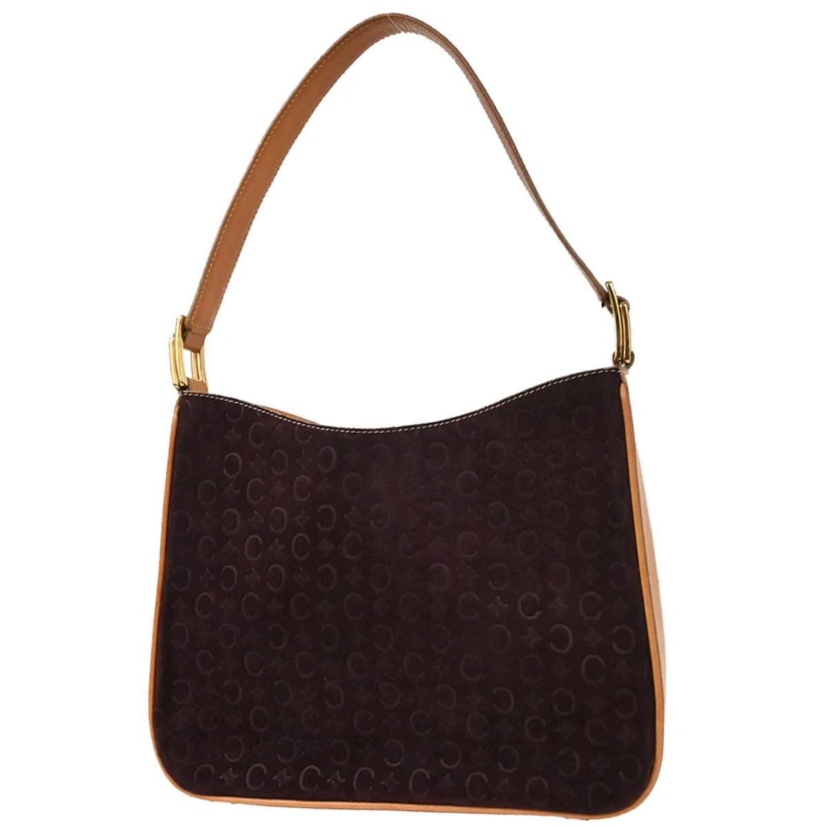 Celine Brown Suede Macadam Handbag - Image 2