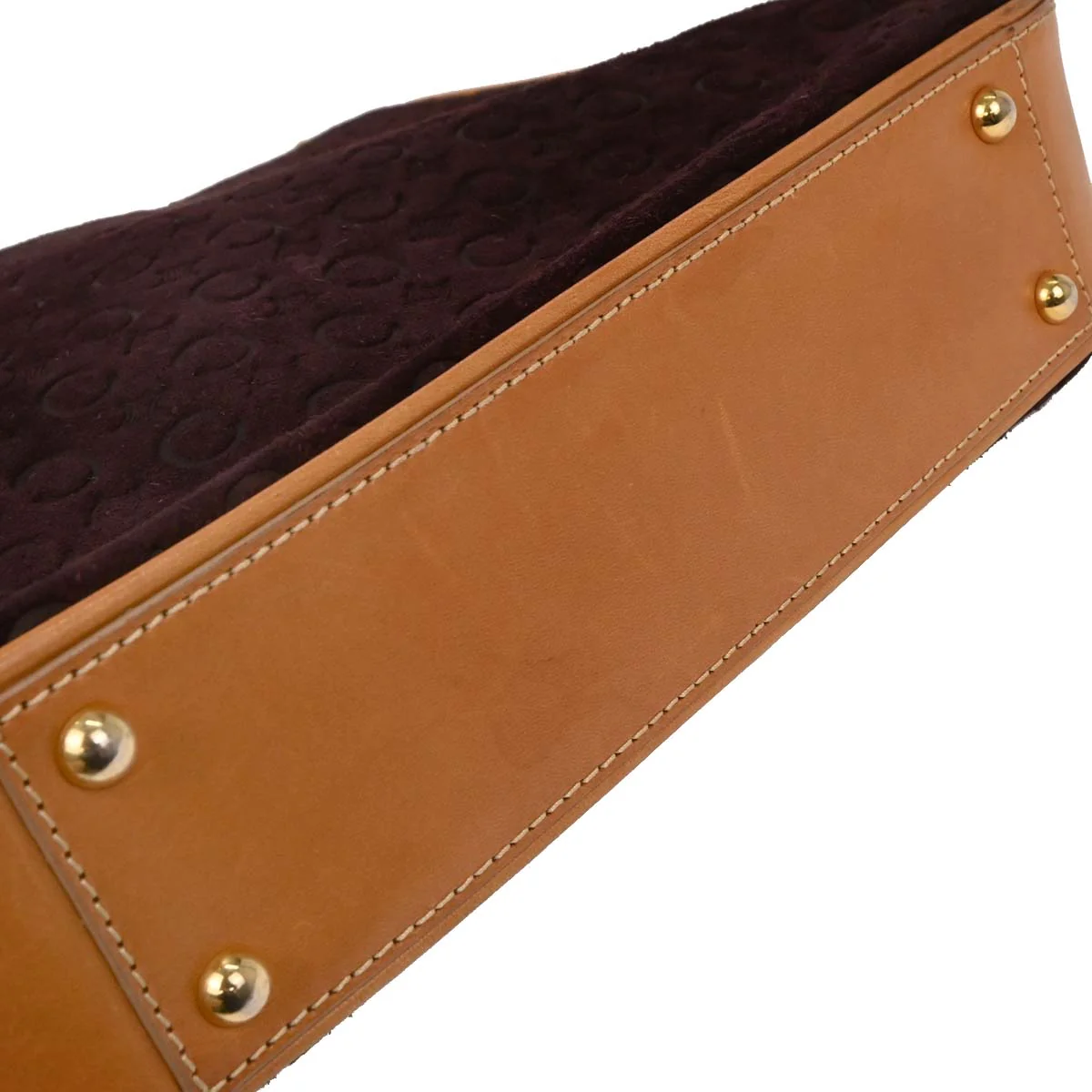 Celine Brown Suede Macadam Handbag - Image 5