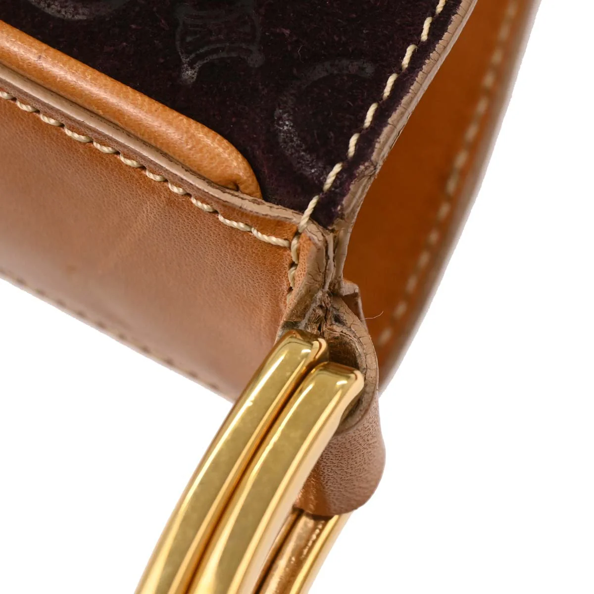 Celine Brown Suede Macadam Handbag - Image 6