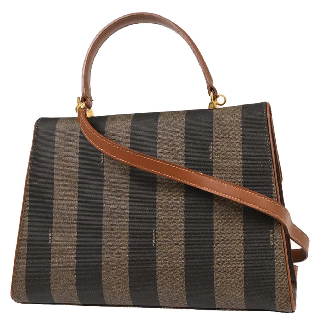 Fendi Black PVC Pequin 2way Shoulder Handbag - Image 2