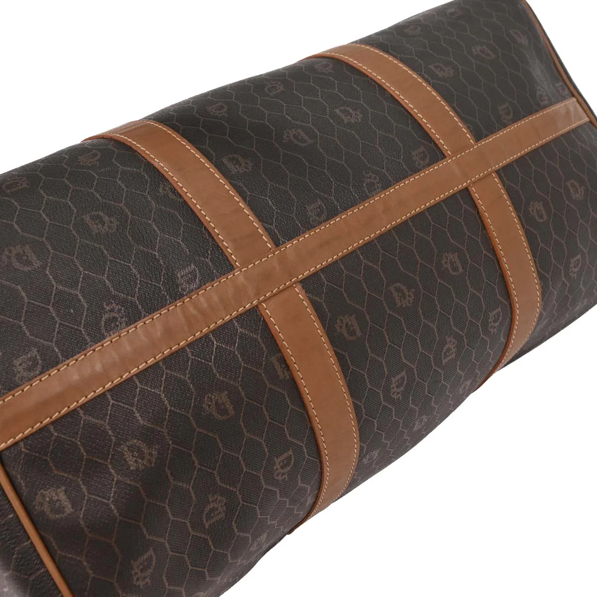 Christian Dior Dark Brown Honeycomb Duffle Handbag - Image 5