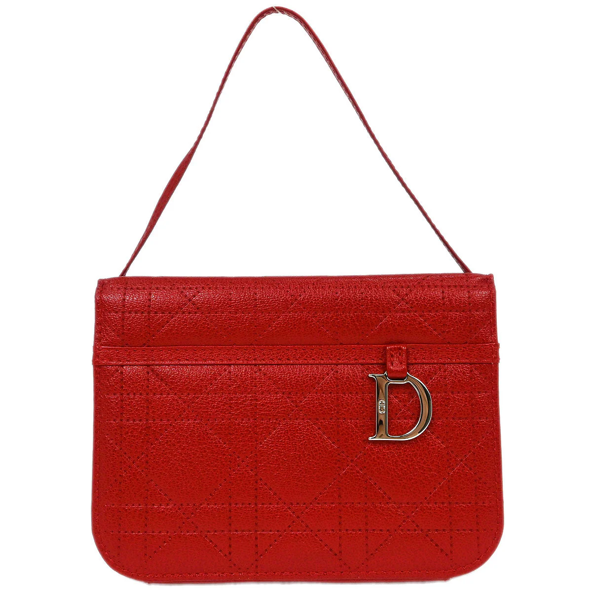 Christian Dior Red Cannage Vanity Handbag