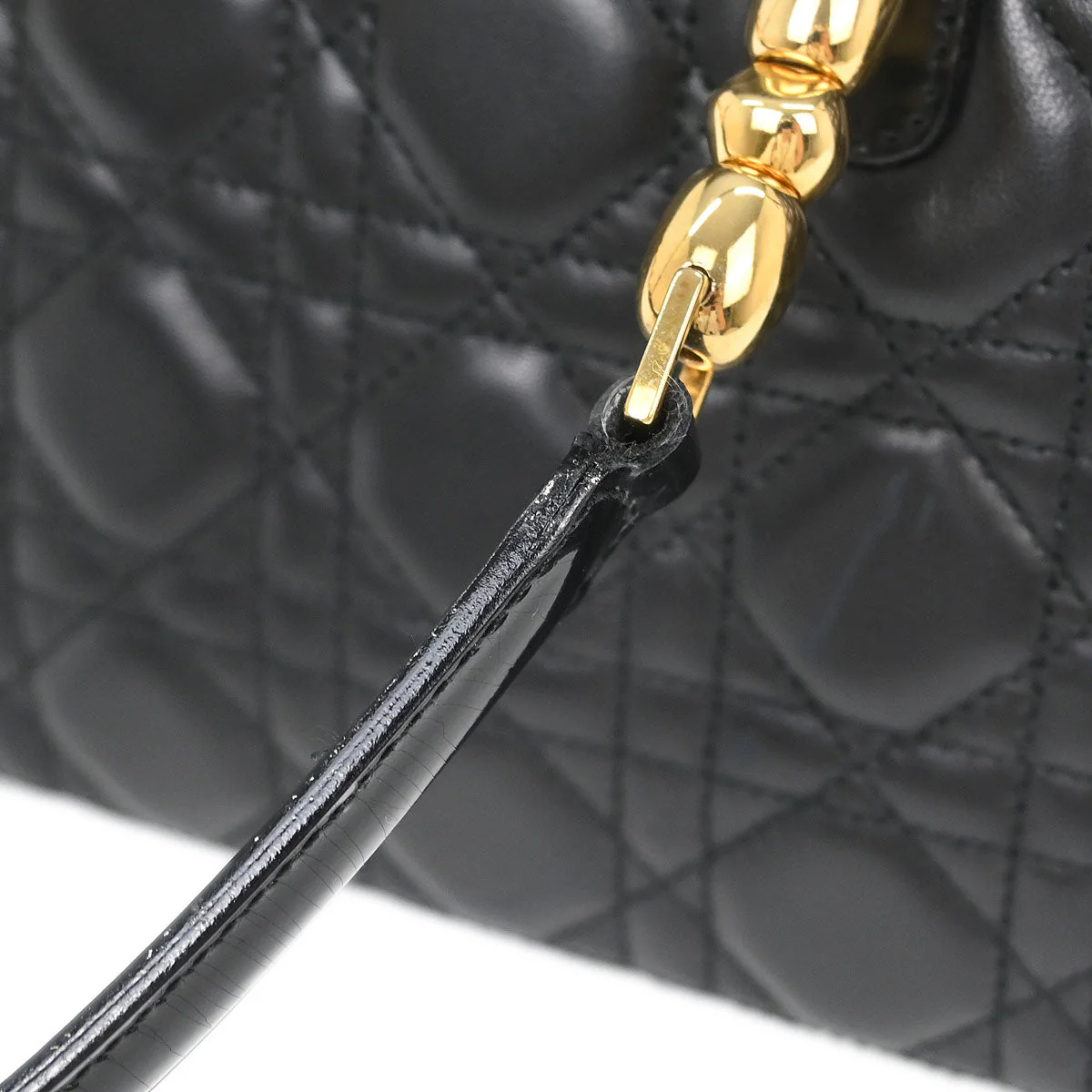 Christian Dior Black Lambskin Malice Cannage Handbag - Image 7