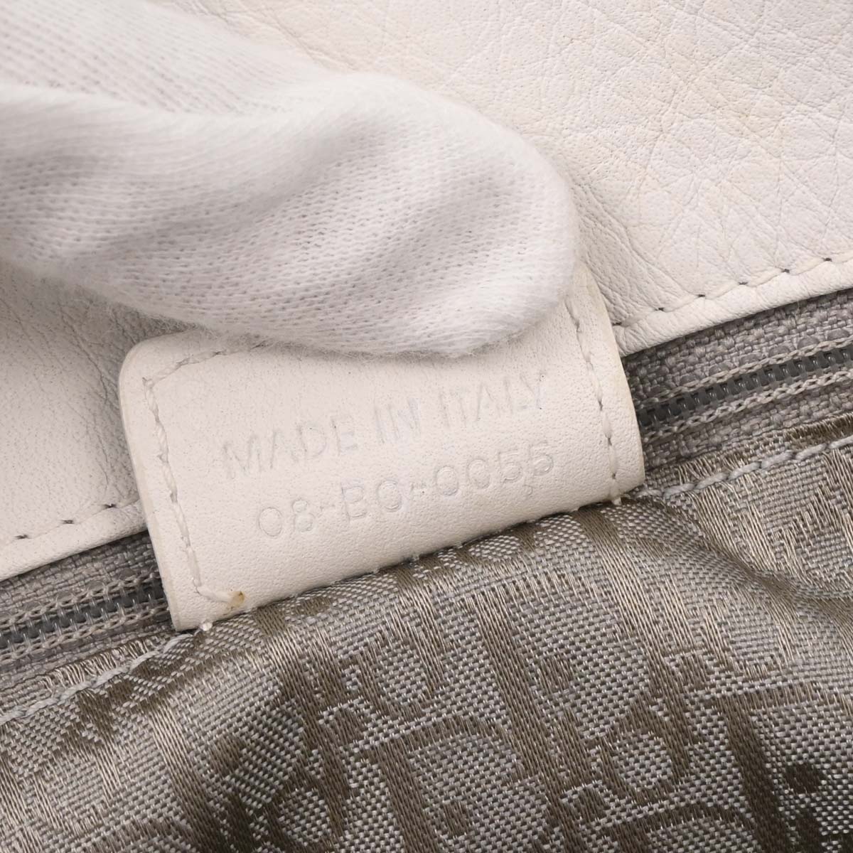 Christian Dior White Leather Handbag - Image 10