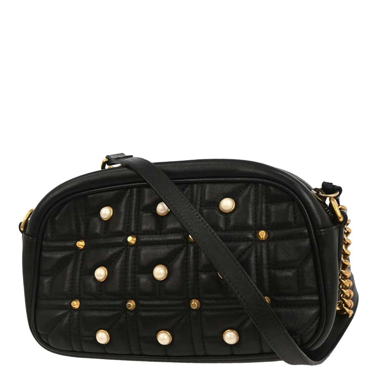 Gucci Black Leather Marmont Shoulder Bag - Image 2