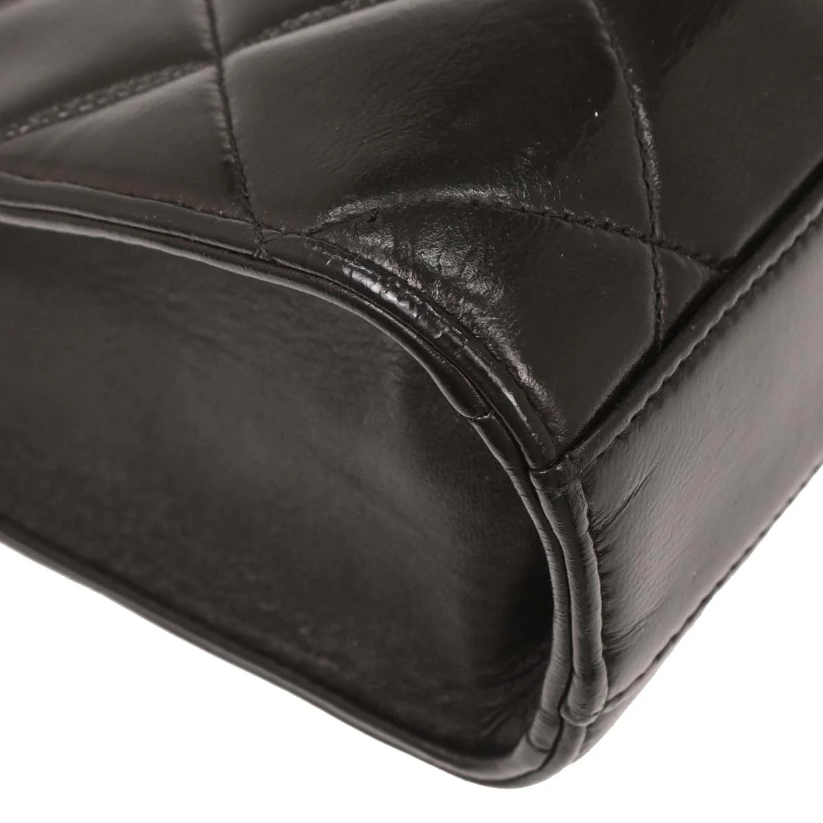 Chanel Black Lambskin Briefcase Handbag - Image 4