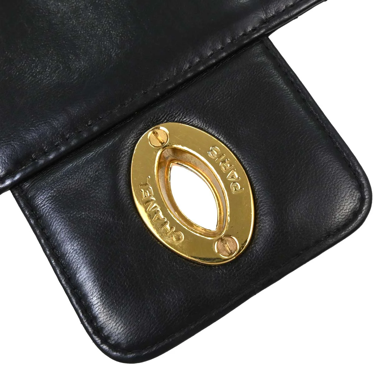 Chanel Black Lambskin Briefcase Handbag - Image 9