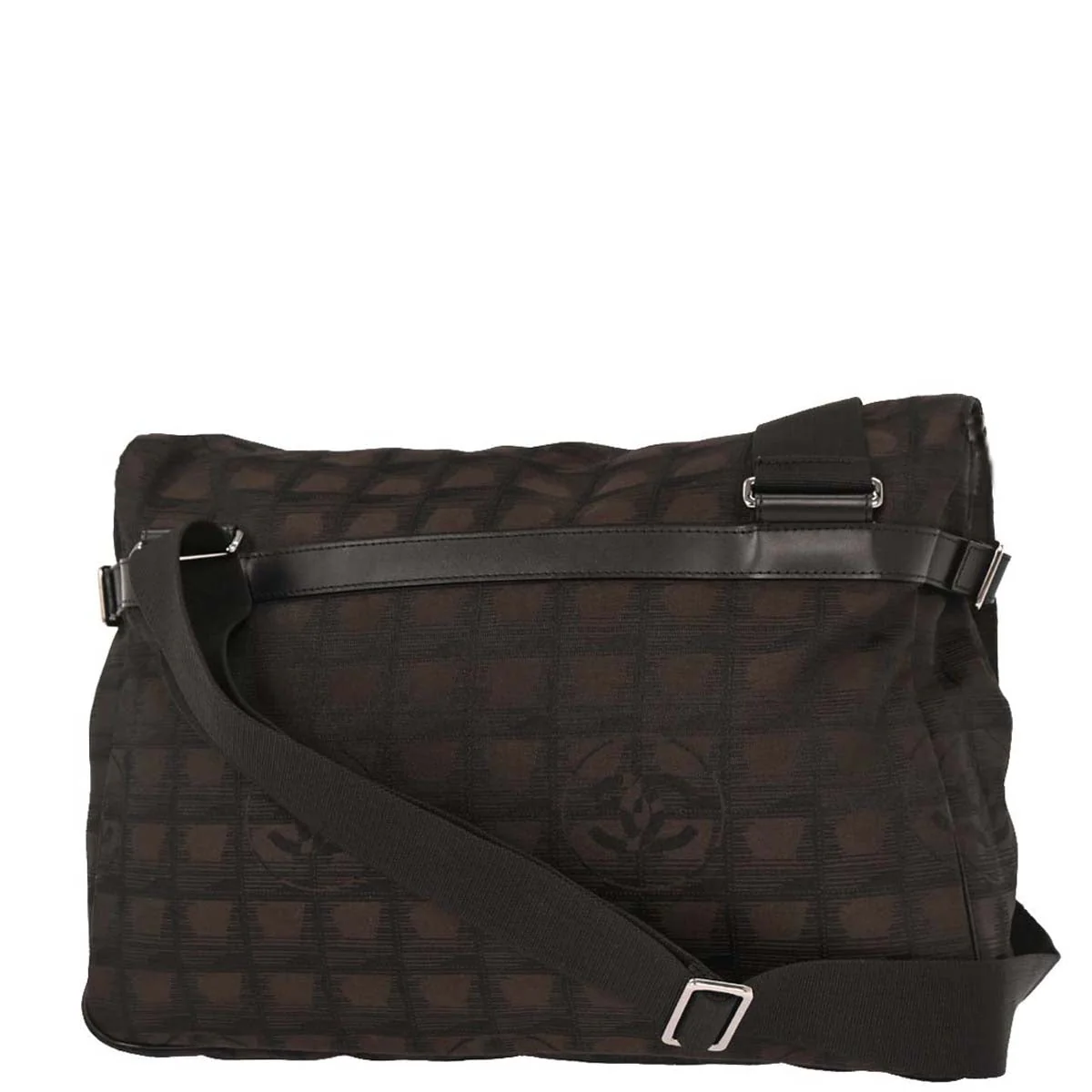 Chanel 2005-2006 Brown Jacquard Nylon New Travel Line Shoulder Bag - Image 2