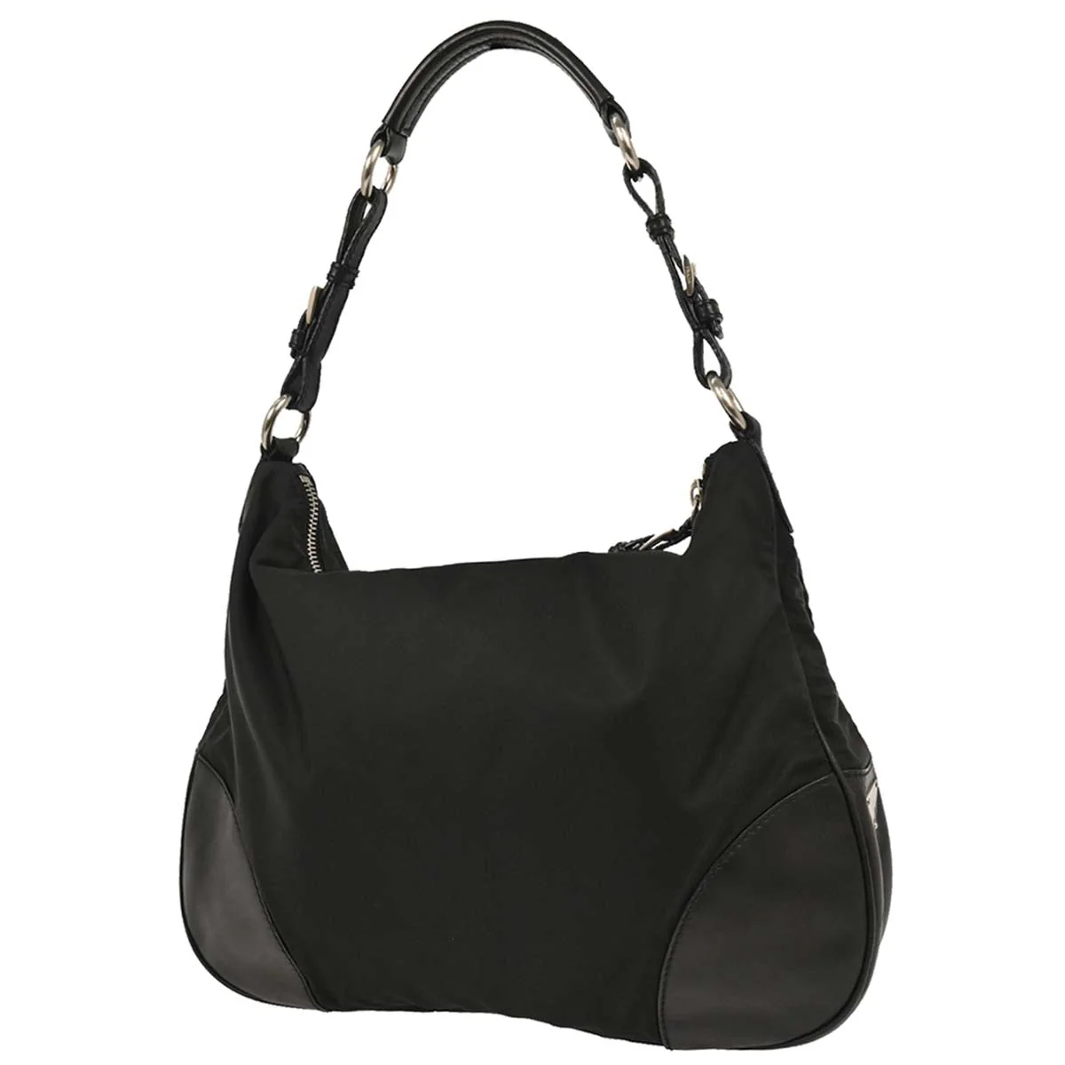 Prada Black Nylon Hobo Handbag - Image 2