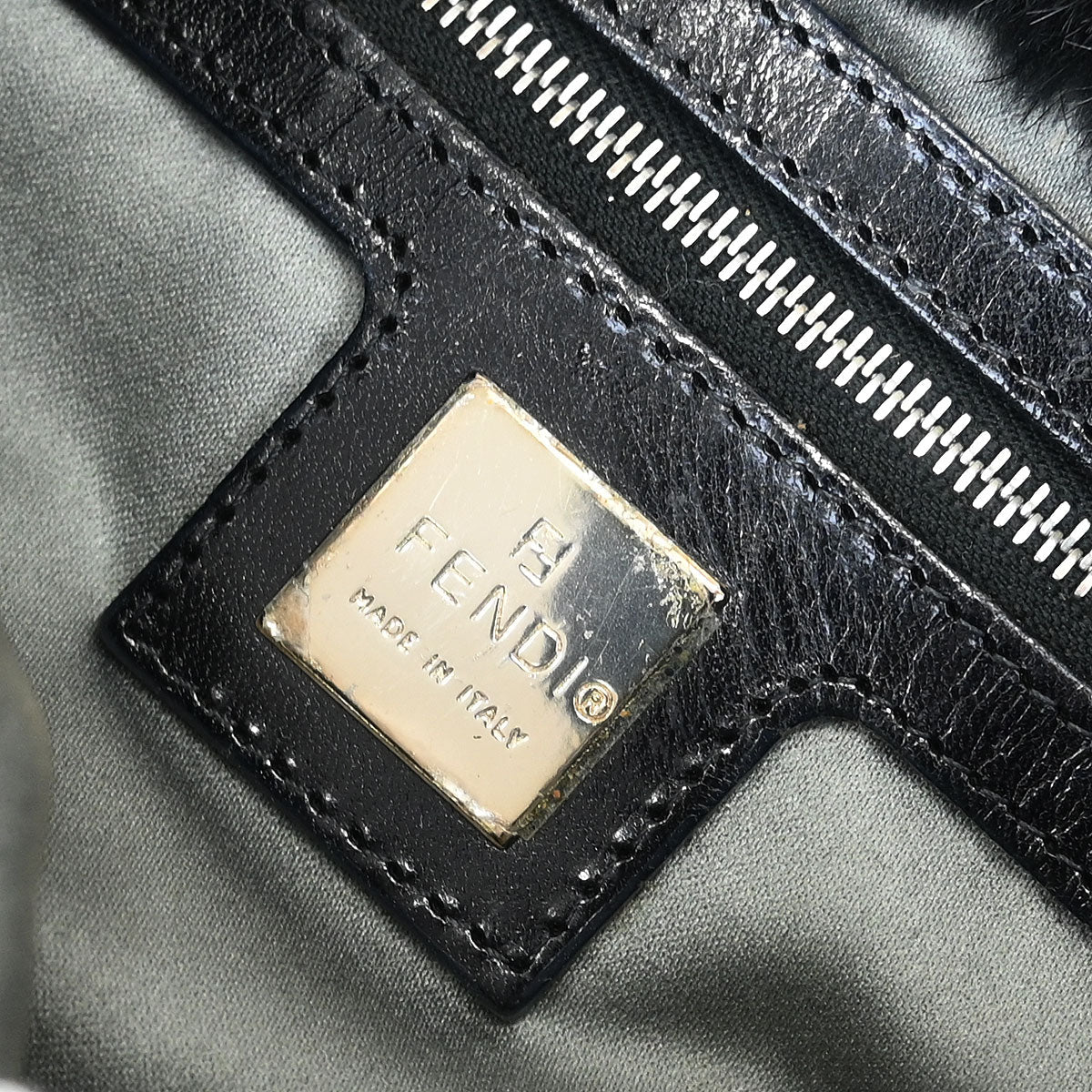 Fendi * Black Lapin Fur Baguette Handbag - Image 9
