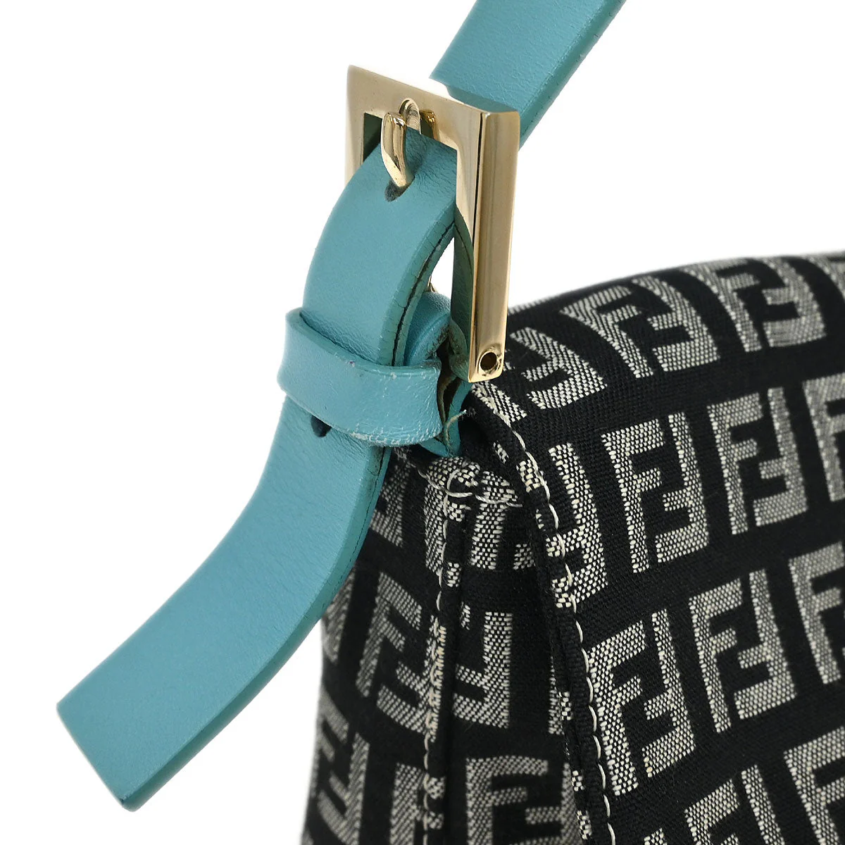 Fendi Black Zucchino Baguette Handbag - Image 3