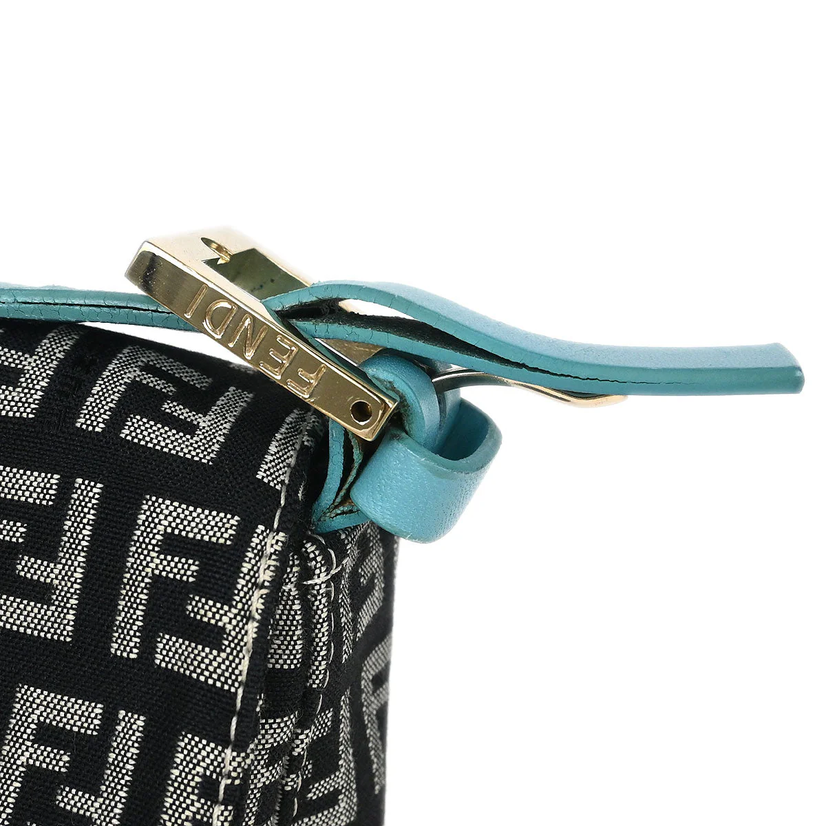 Fendi Black Zucchino Baguette Handbag - Image 4