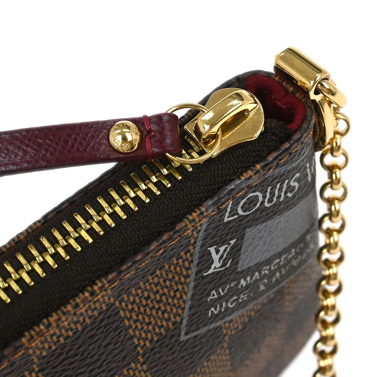 Louis Vuitton Damier Pochette Milla MM Chain Handbag N63080 - Image 4