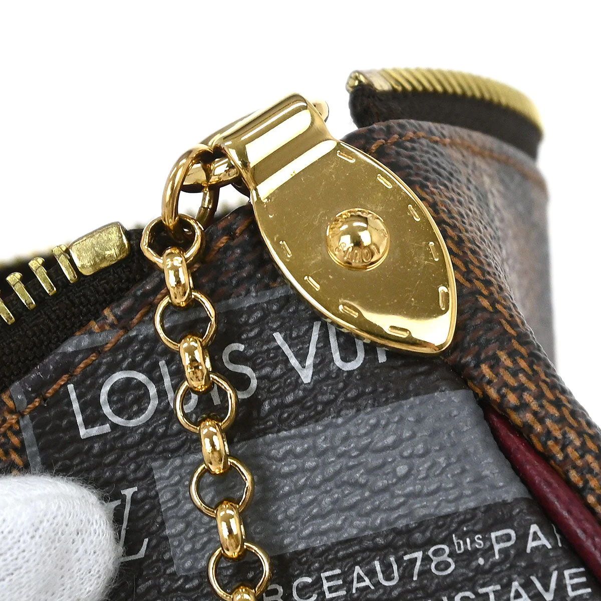 Louis Vuitton Damier Pochette Milla MM Chain Handbag N63080 - Image 5