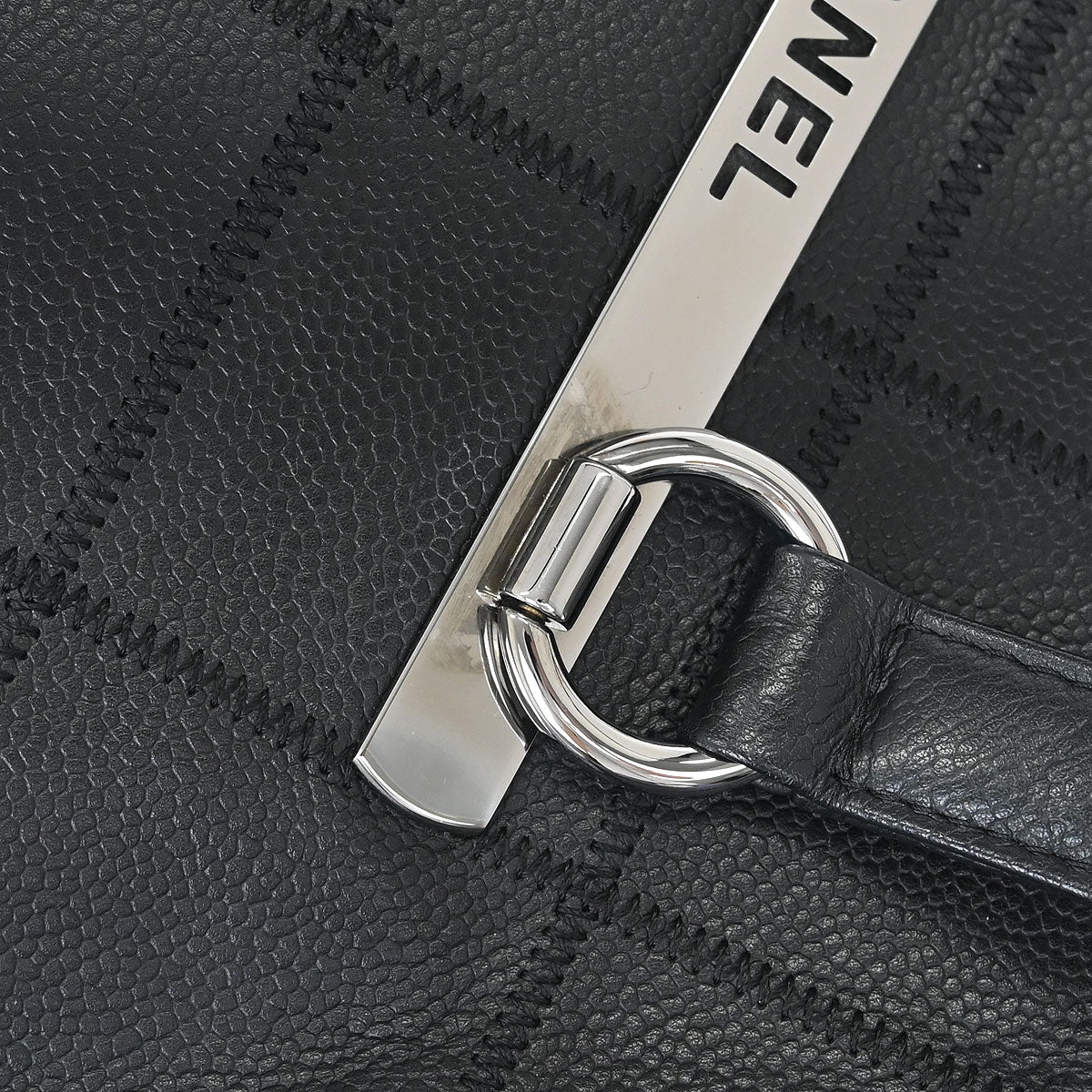 Chanel 2005-2006 Black Calfskin Choco Bar Tote Handbag - Image 6