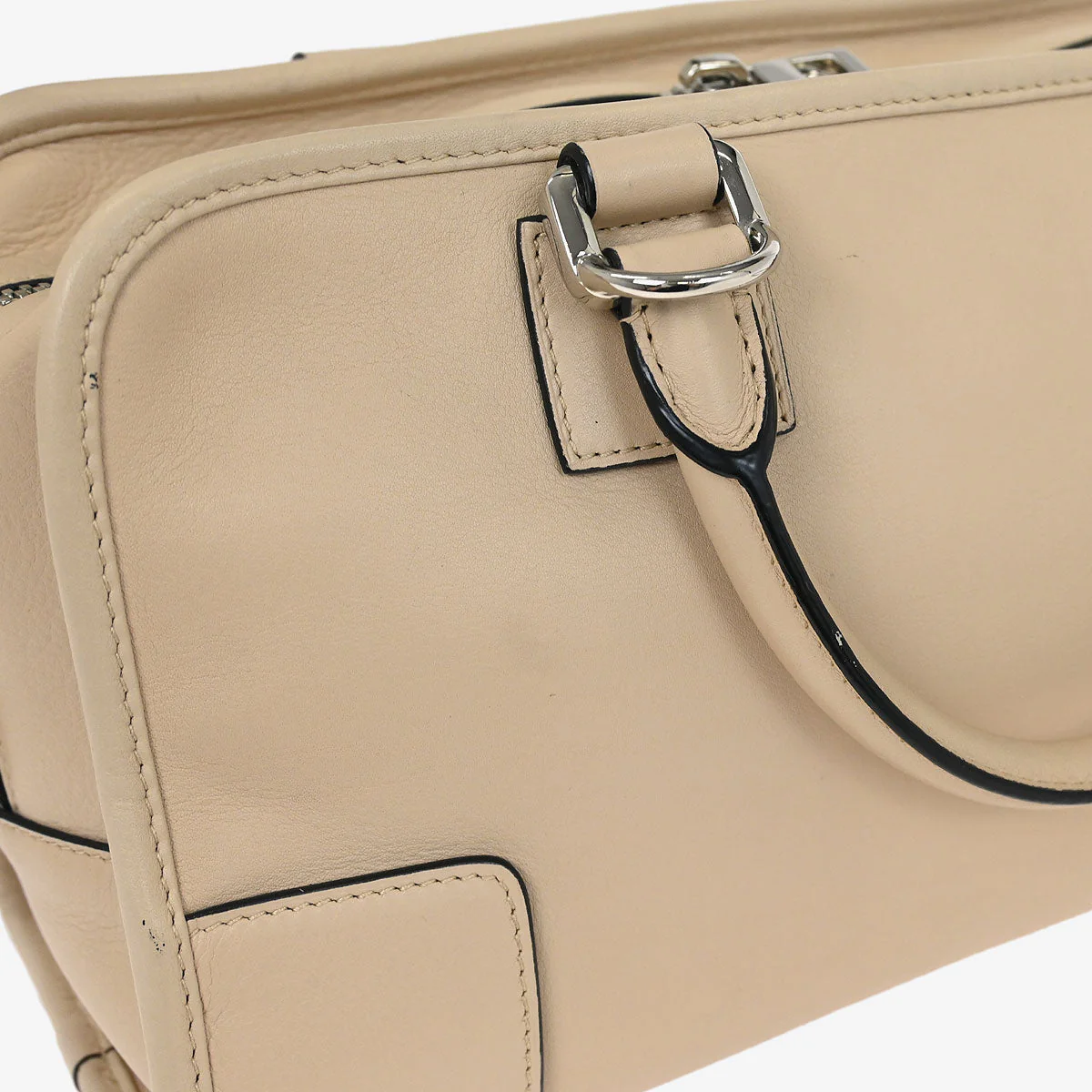 Loewe Beige Leather Amazona 28 2way Shoulder Handbag - Image 6