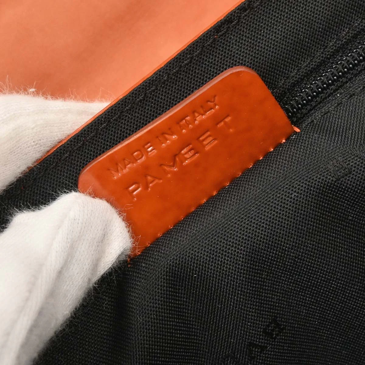 Bvlgari Orange Suede Patent Leather Handbag - Image 10