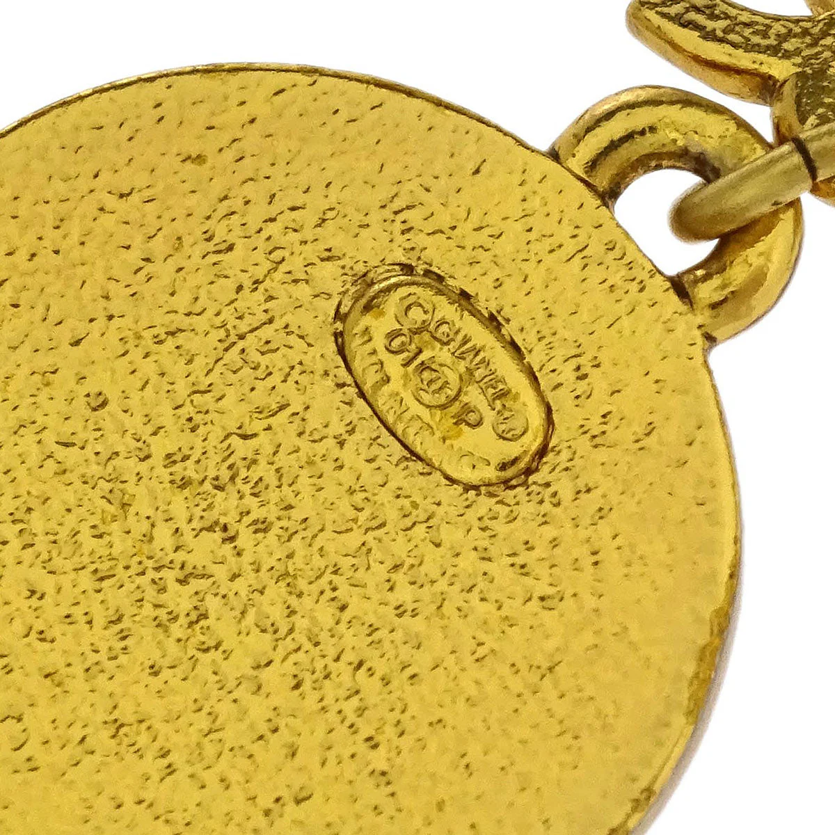 Chanel Dangle Piercing Earrings Gold Button 01P - Image 4