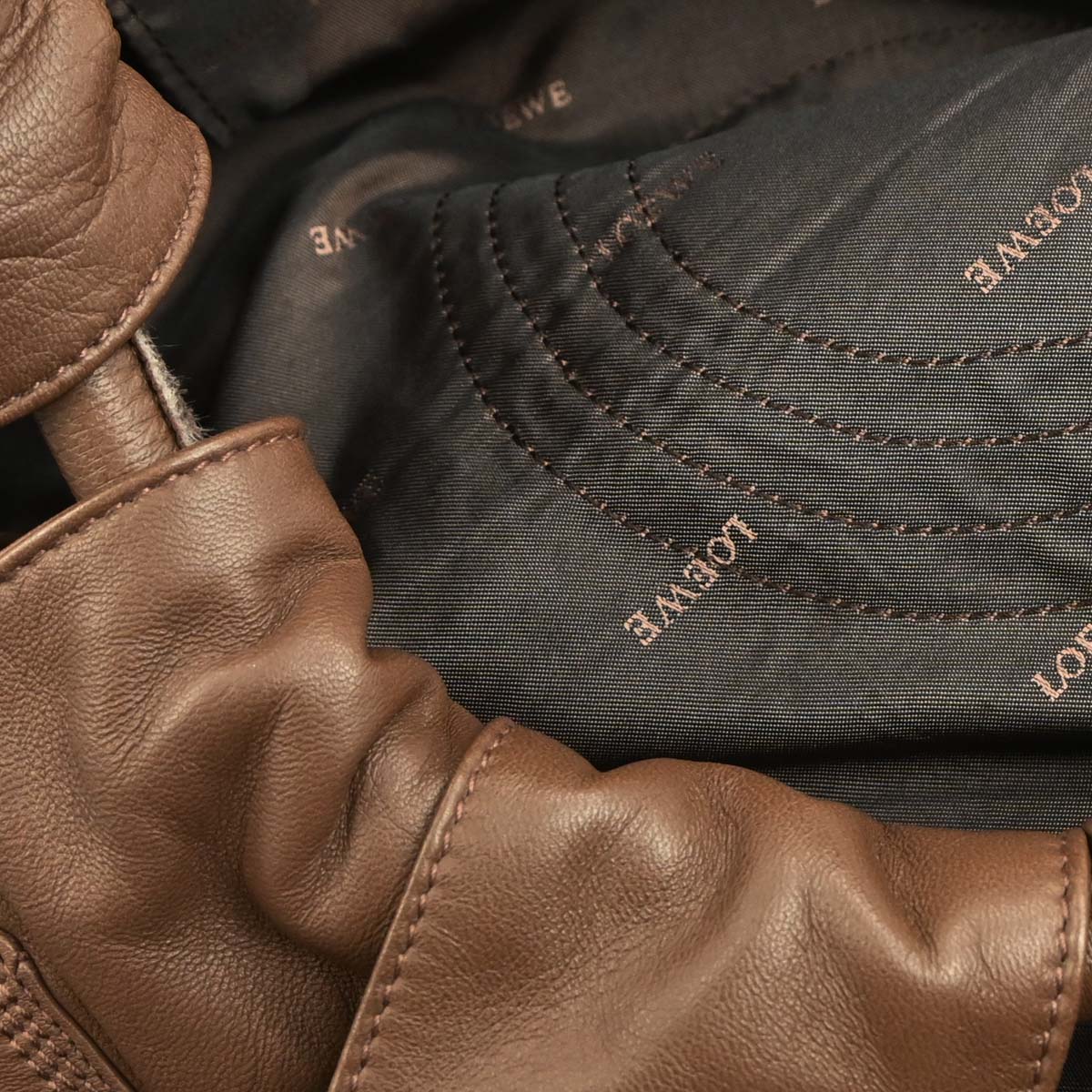 Loewe Brown Lambskin Nappa Aire Tote Handbag - Image 8