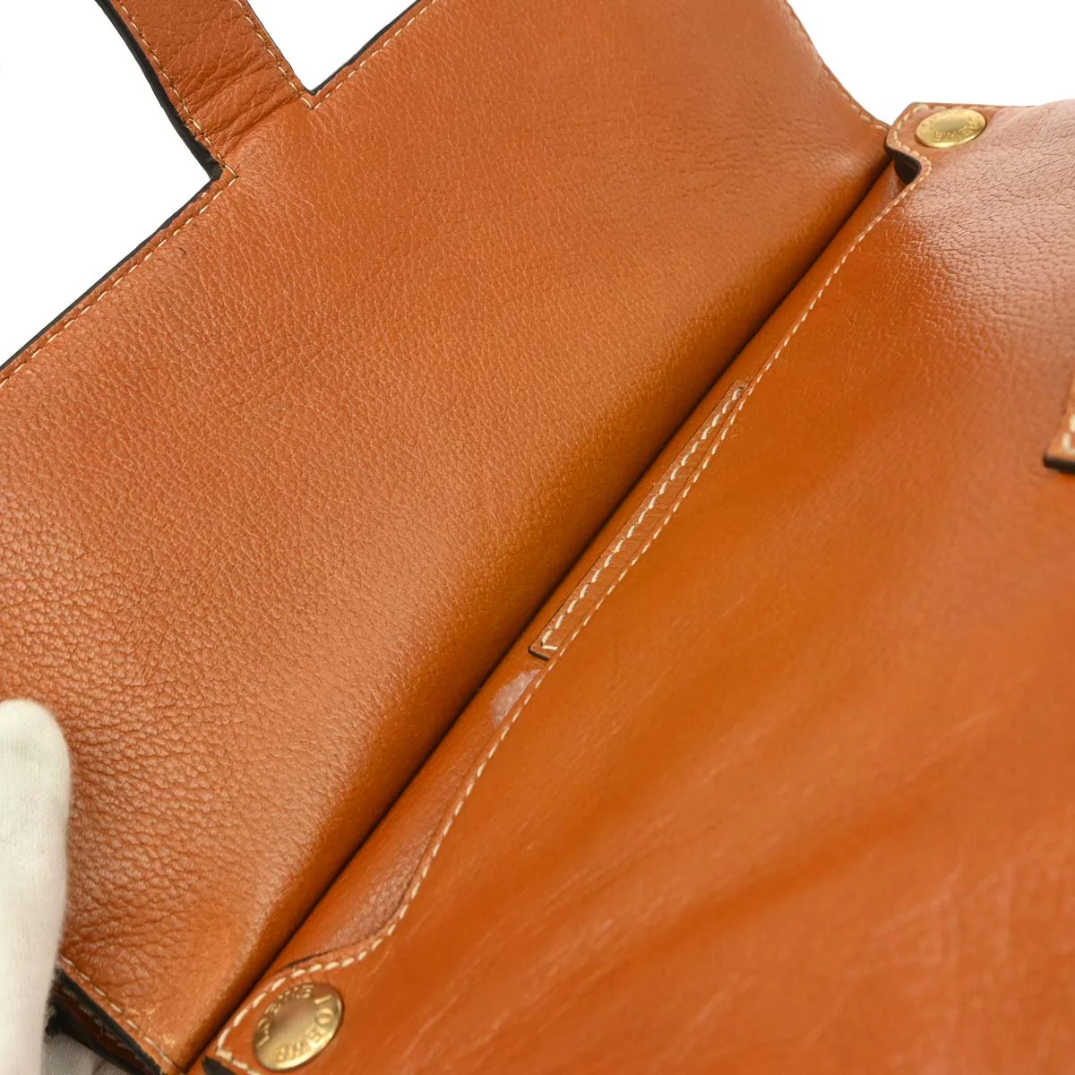 Loewe * Brown Leather 2way Shoulder Handbag - Image 7