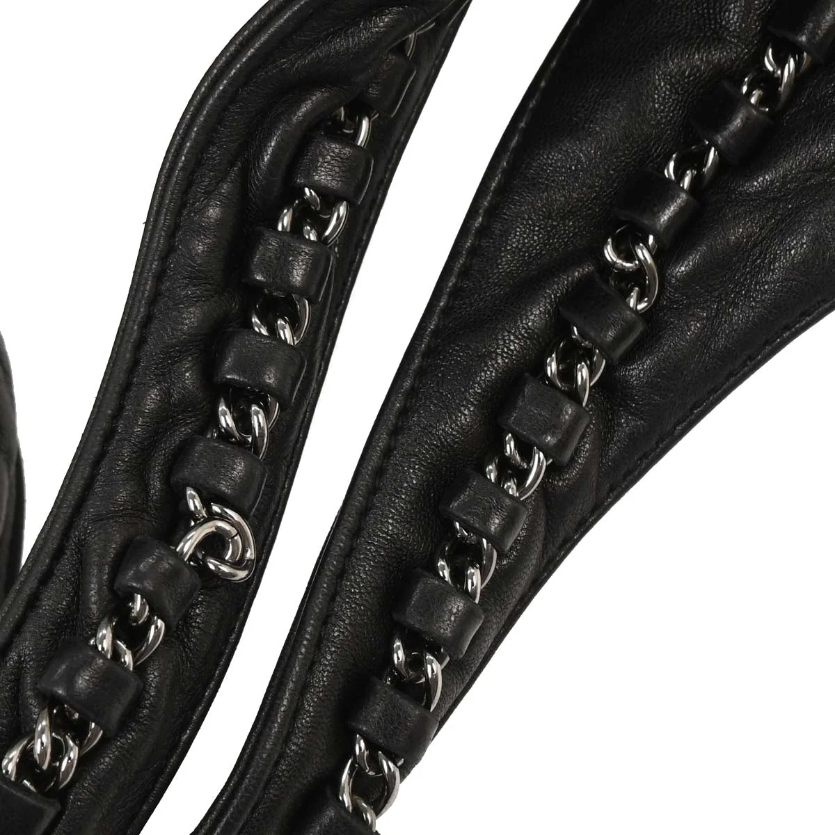Chanel 2004-2005 Black Lambskin Luxury Chain Around Hobo Bag - Image 3