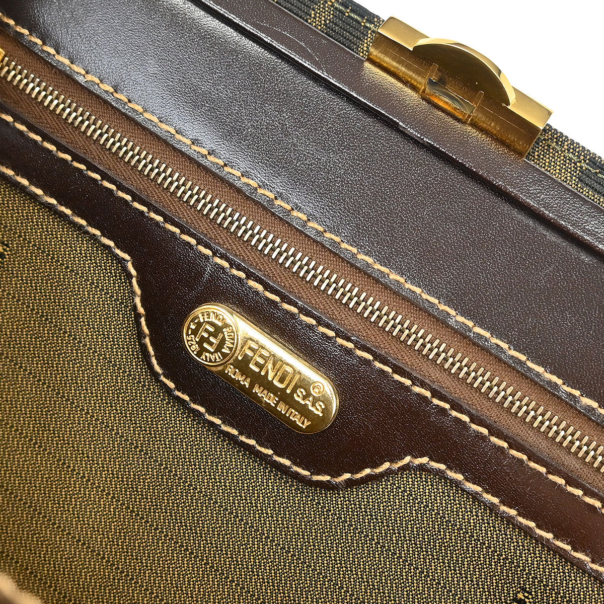 Fendi Brown Zucca Handbag - Image 9