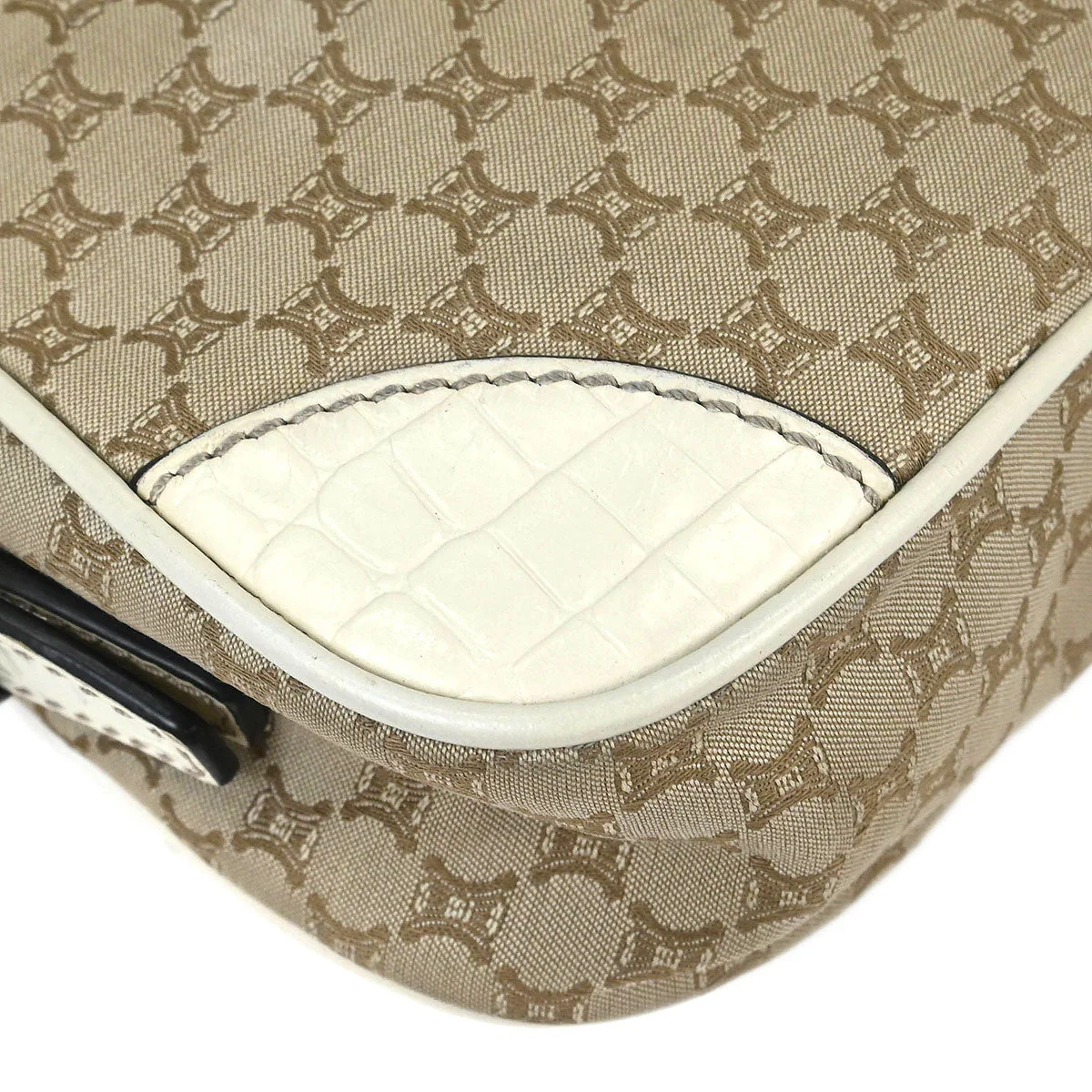Celine * Beige Canvas Macadam Shoulder Bag - Image 3
