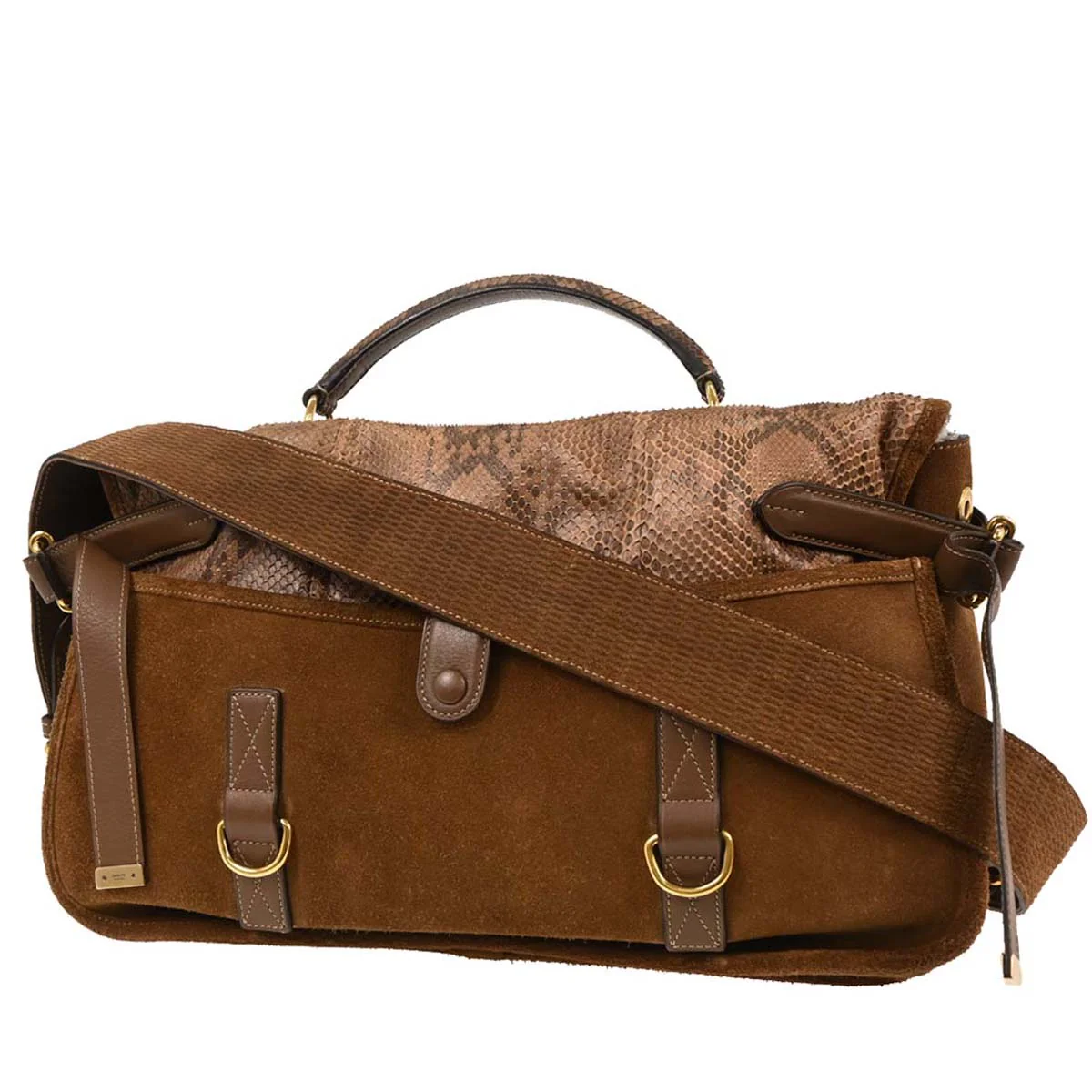 Loewe * Brown Python Cartero Satchel Handbag - Image 2