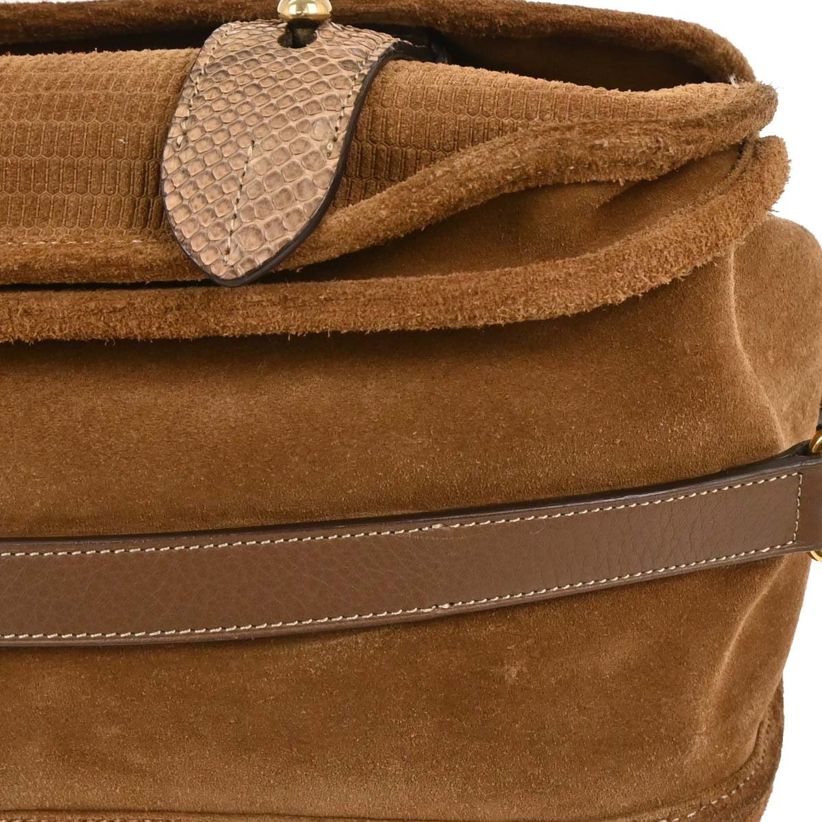 Loewe * Brown Python Cartero Satchel Handbag - Image 3