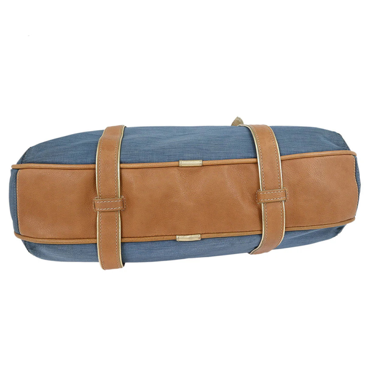 Loewe * Blue Beige Nylon Leather Handbag - Image 3