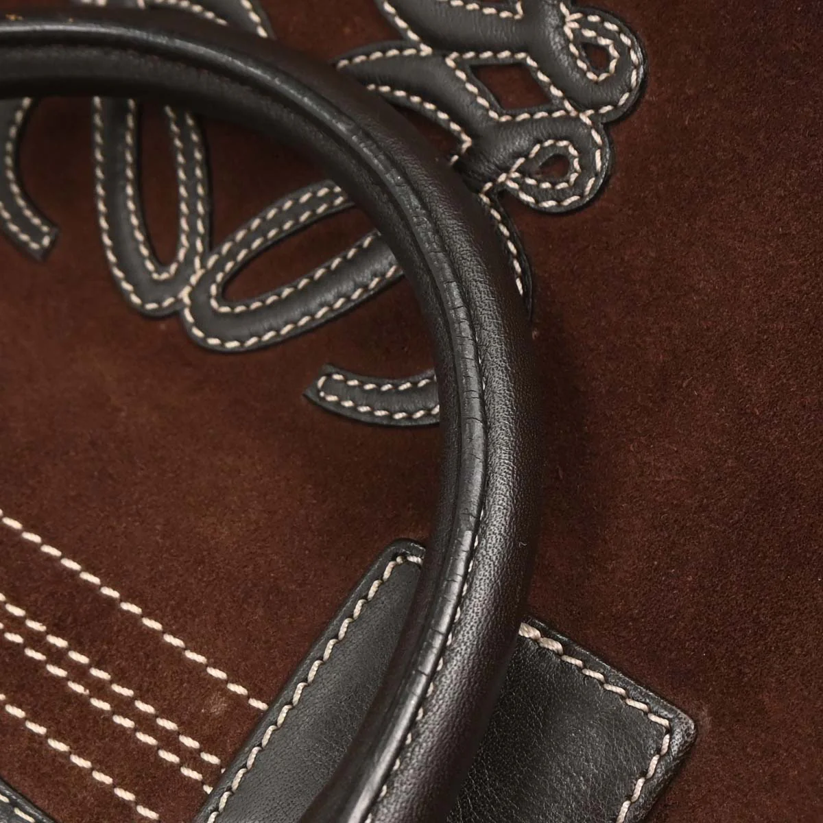 Loewe Brown Suede Amazona 36 Handbag - Image 5