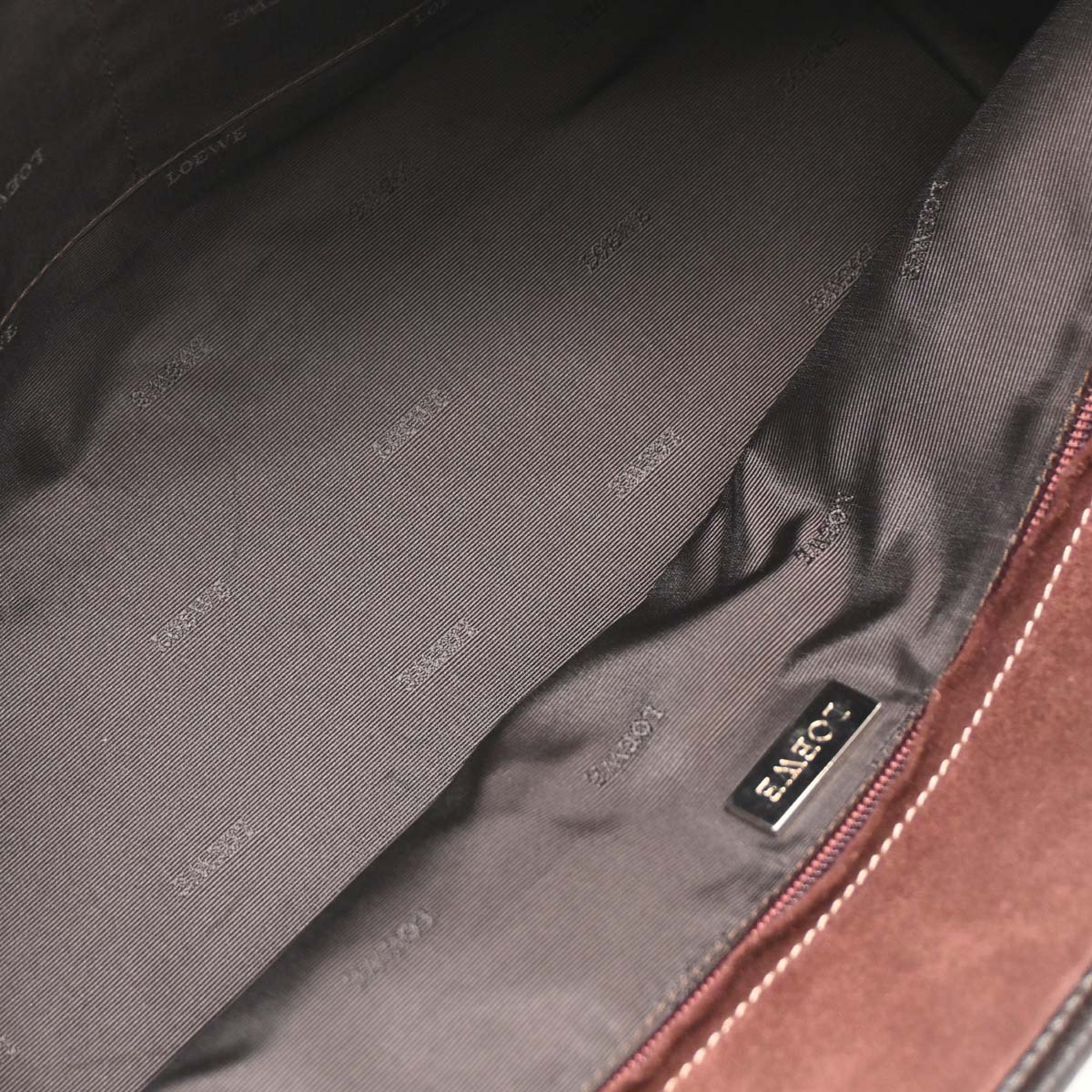 Loewe Brown Suede Amazona 36 Handbag - Image 8