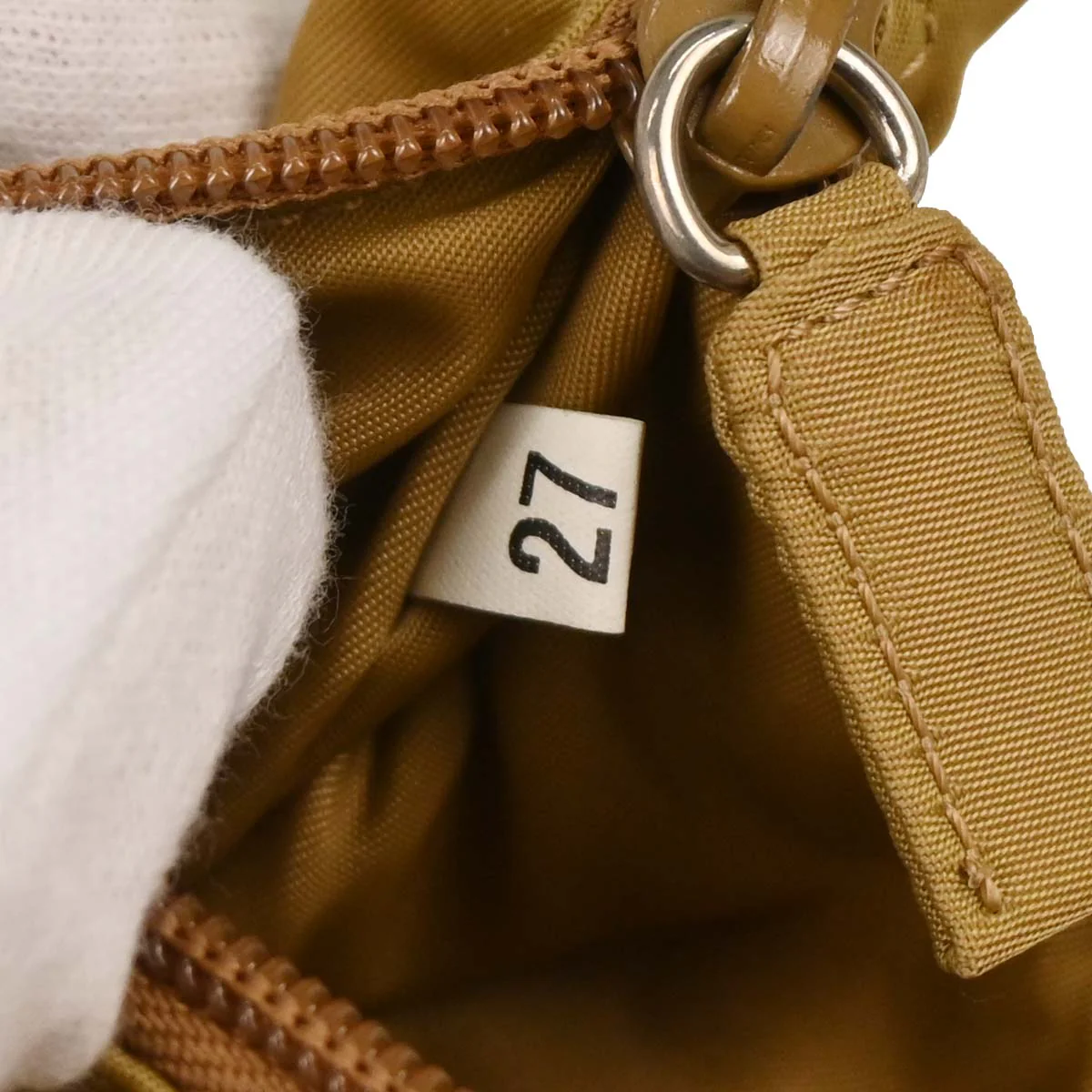Prada Beige Nylon Handbag - Image 10