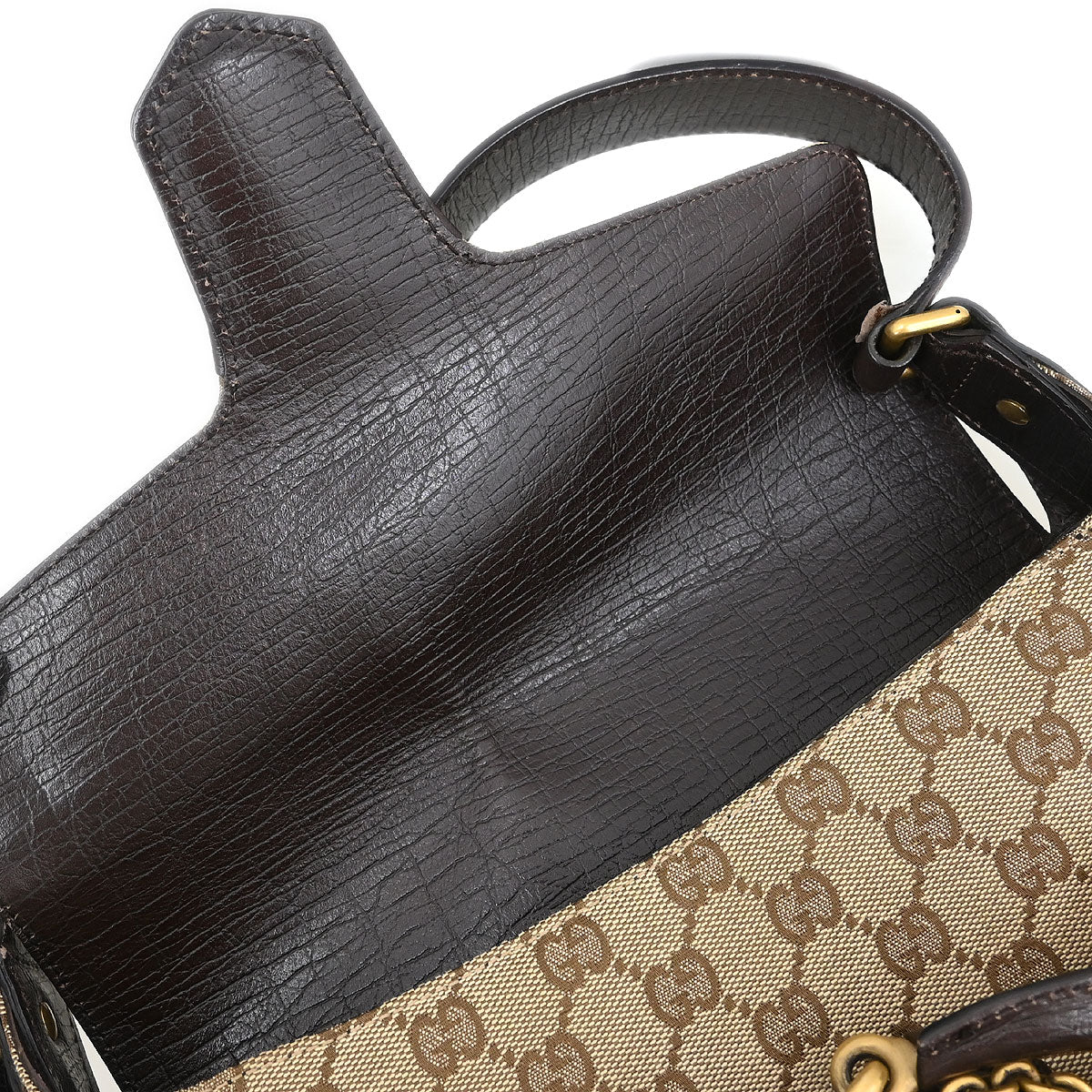 Gucci Beige Canvas Horsebit GG Handbag - Image 7
