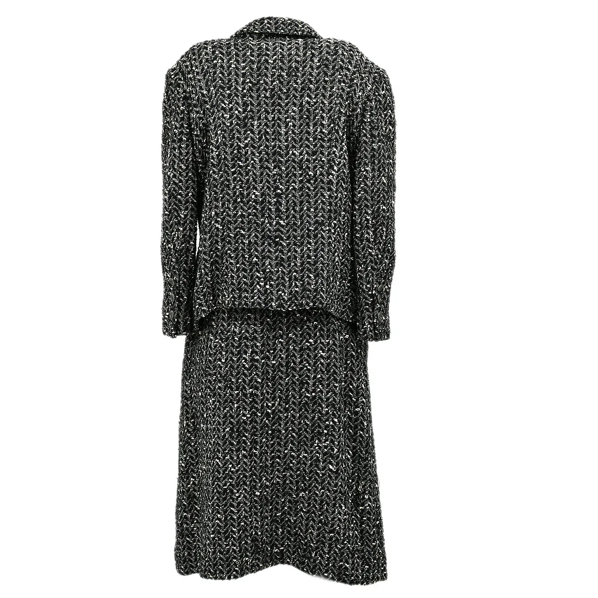 Chanel Jacket Skirt Suit Black 97A #46 - Image 2