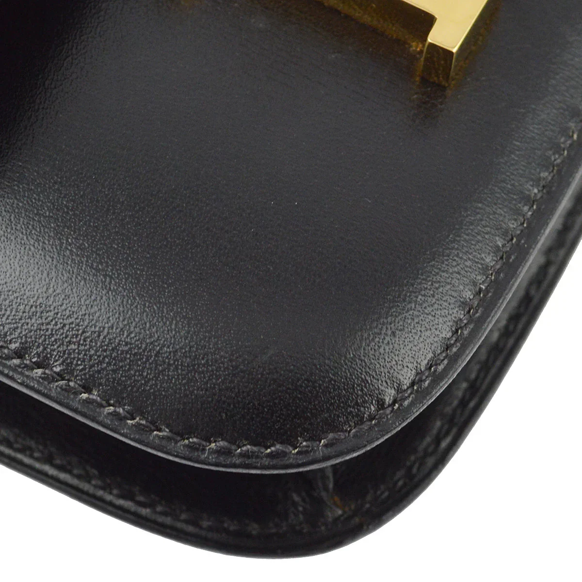 Hermes * 1992 Black Box Calf Constance Micro Shoulder Bag - Image 6