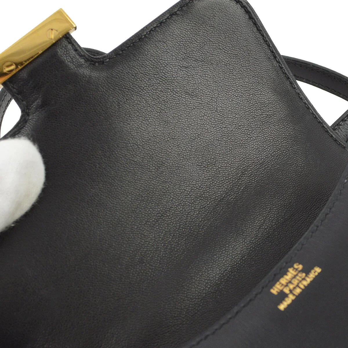 Hermes * 1992 Black Box Calf Constance Micro Shoulder Bag - Image 8