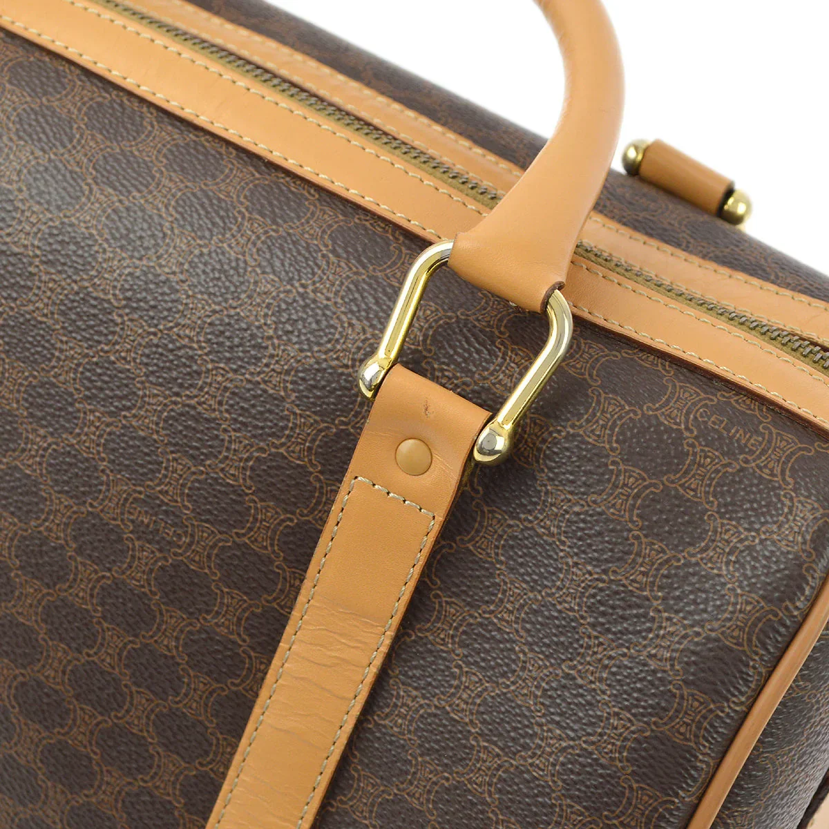 Celine Brown Macadam Handbag - Image 6