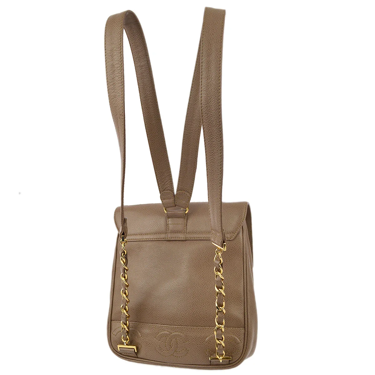 Chanel * 1996-1997 Brown Caviar Triple CC Backpack - Image 2