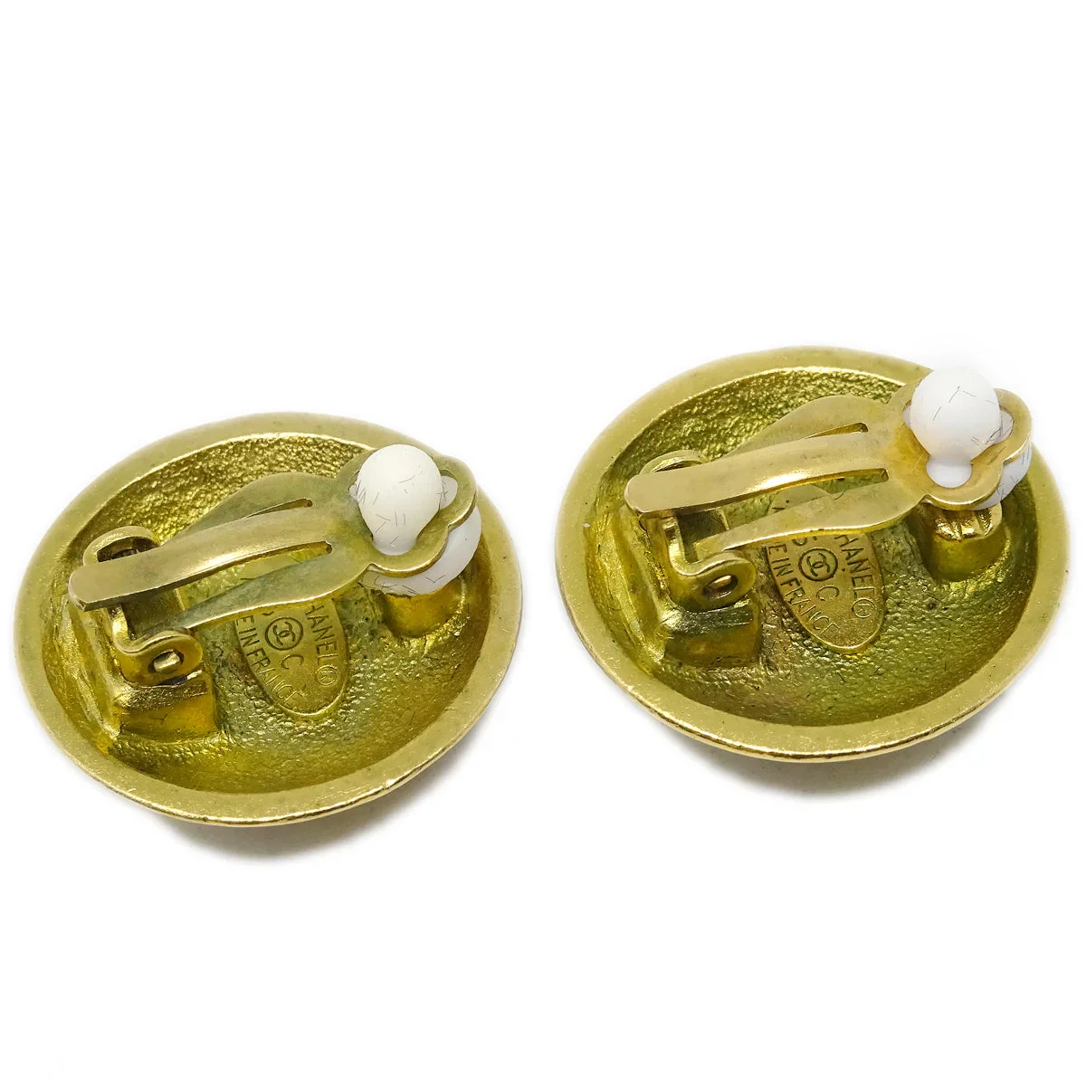 Chanel Gold Button Earrings Clip-On 95C - Image 3