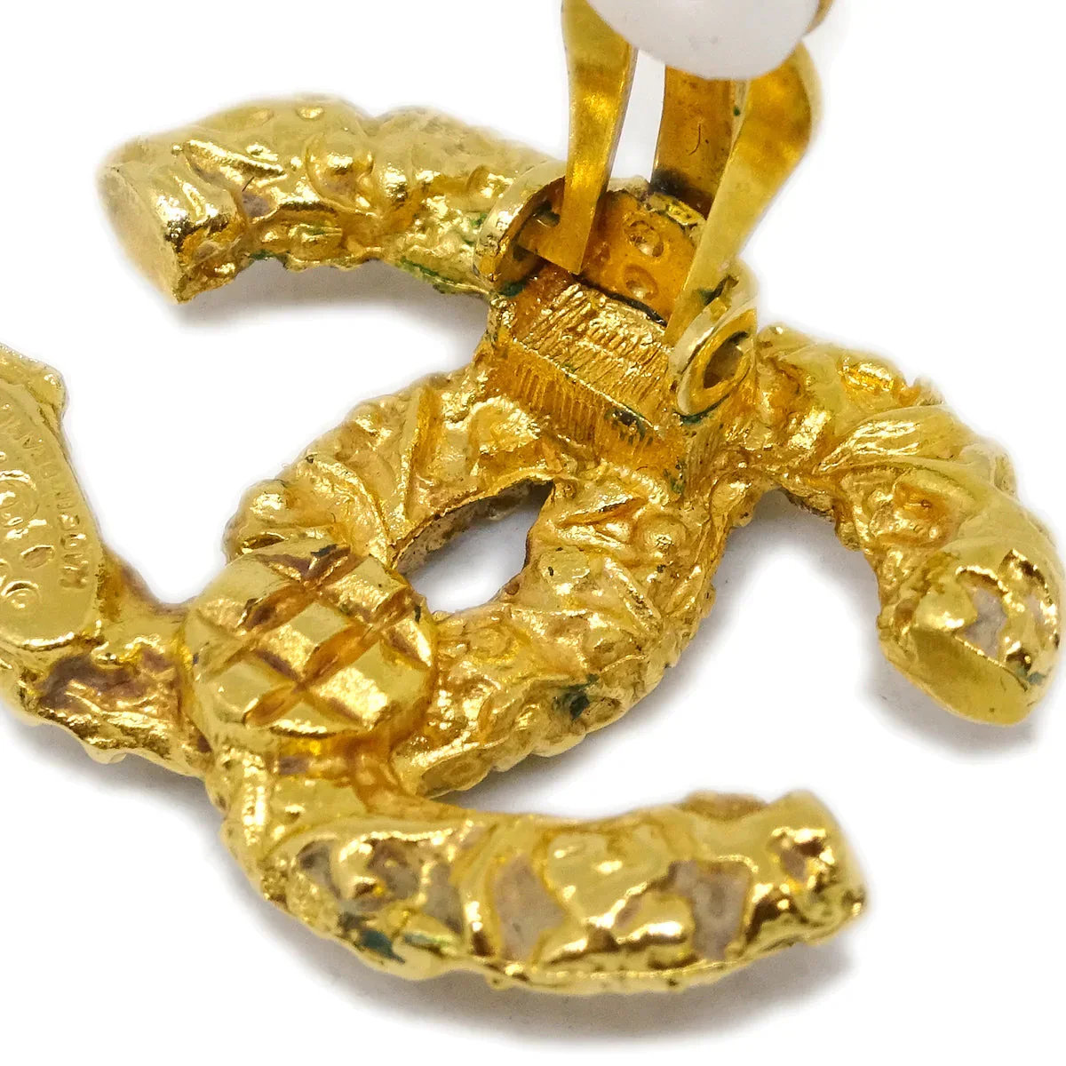 Chanel CC Earrings Clip-On Gold 93A Large - Image 4