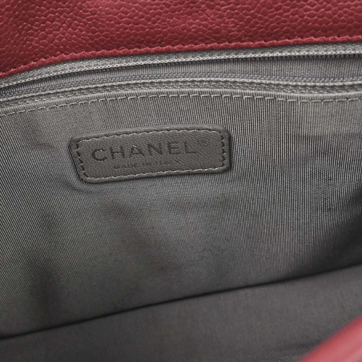 Chanel 2012-2013 Red Caviar Skin French Riviera Shoulder Bag - Image 10
